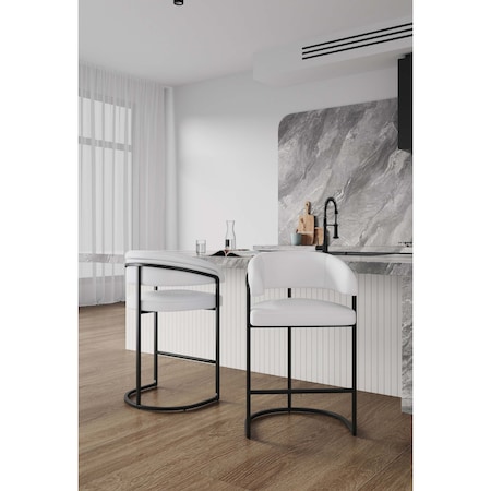 Manhattan Comfort Augusta Counter Stool in White, 2PK 2-CS018-WH